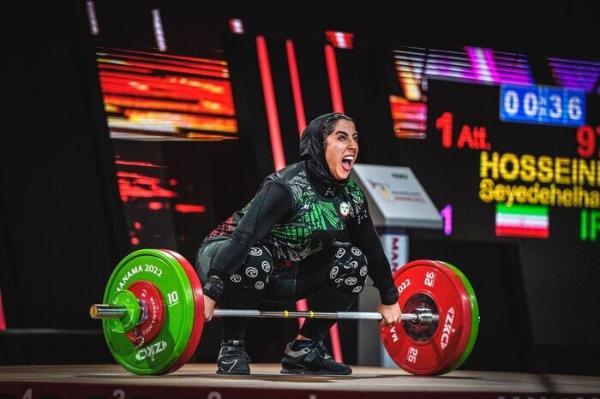 هت تریک طلایی و تاریخ ساز دختر وزنه بردار، الهام حسینی اولین زن ایرانی روی سکوی قهرمانی آسیا