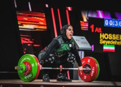 هت تریک طلایی و تاریخ ساز دختر وزنه بردار، الهام حسینی اولین زن ایرانی روی سکوی قهرمانی آسیا
